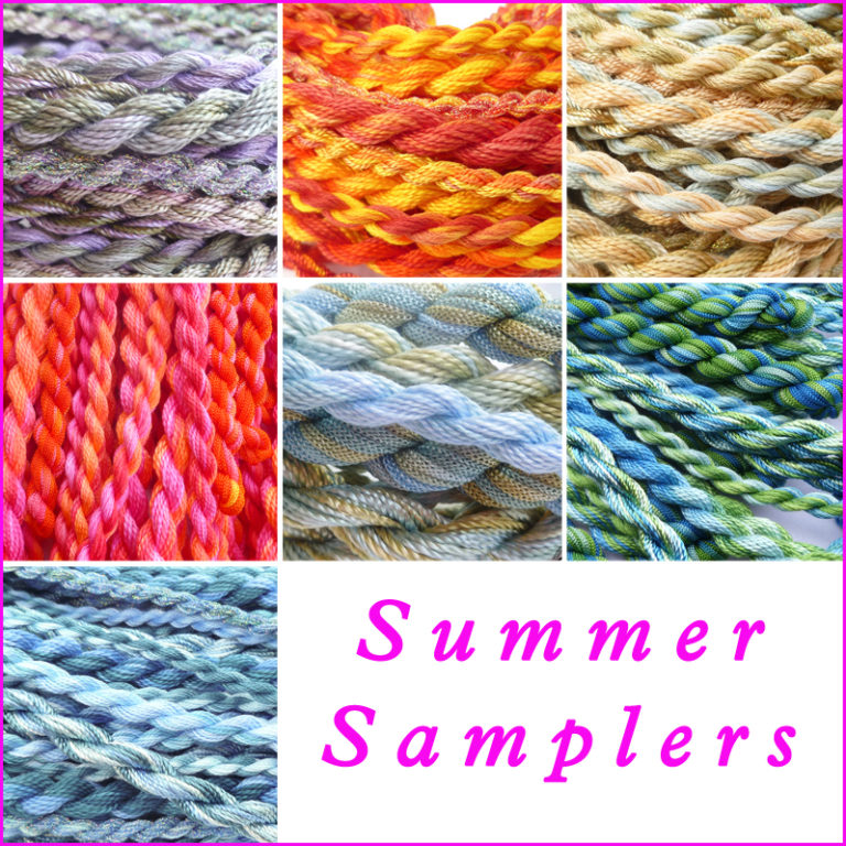NEEDLEPOINT STITCH SAMPLER hand dyed threads