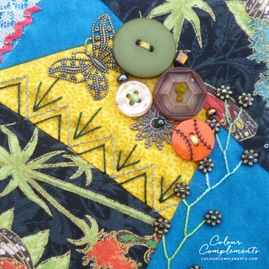 The Grand Finale Highlighting Various Crazy Quilt Techniques