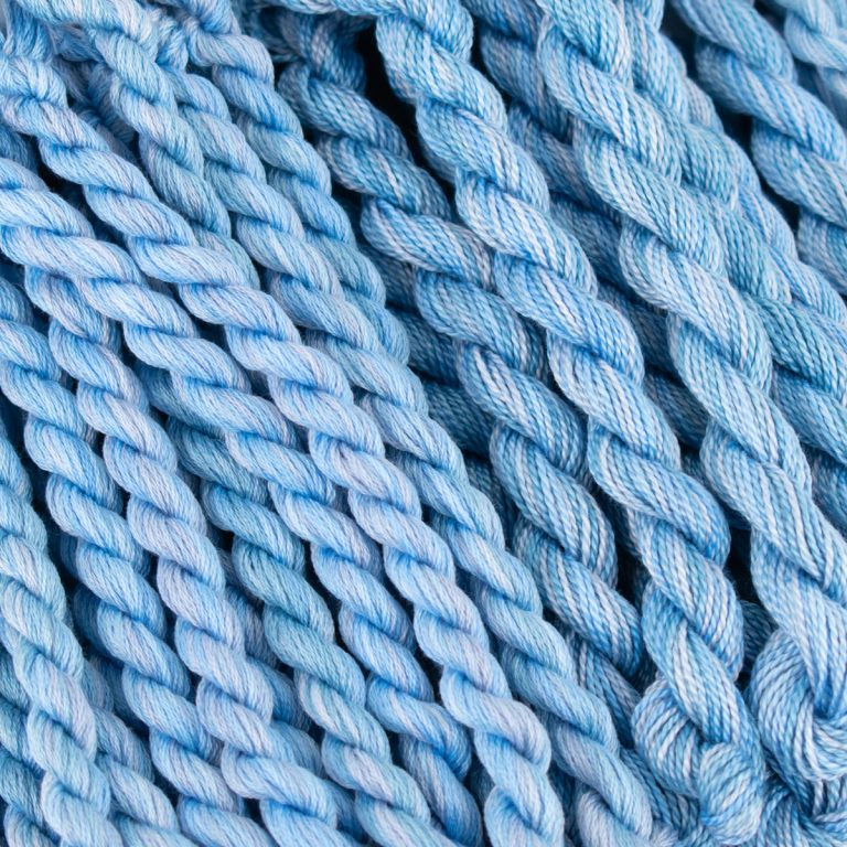 Light blue perle cotton embroidery thread, color #175