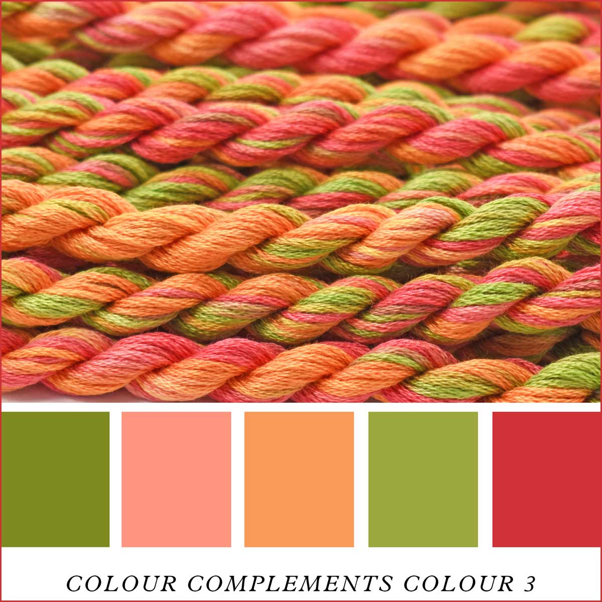 Colour Stitches Rye Stitch Sample - Colour #3 Hand Dyed - Colour Complements