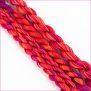 Sunsets - Colour #68: embroidery perle cotton and floss in shades of red, orange, and purple