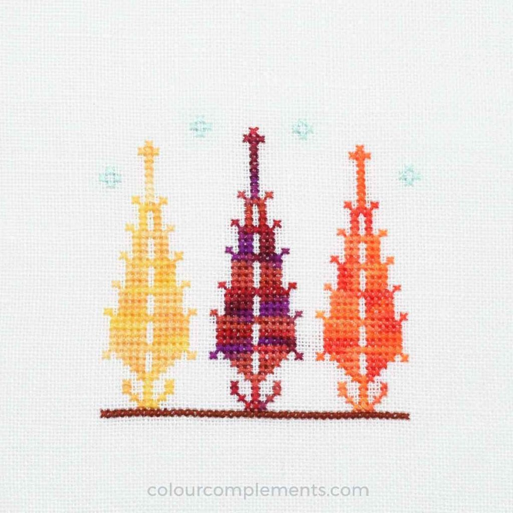 Linen threads mystery sampler cross stitch colour complements