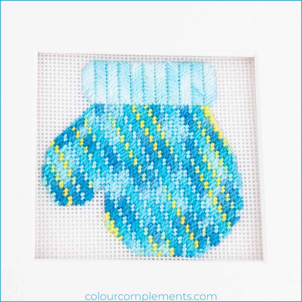 Creating This Blue Mitten Pattern Needlepoint Mittens