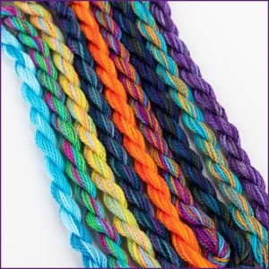 Mixed Perle Cotton Sampler Size 5 embroidery threads in vibrant colors
