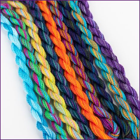Mixed Perle Cotton Sampler Size 5 embroidery threads in vibrant colors