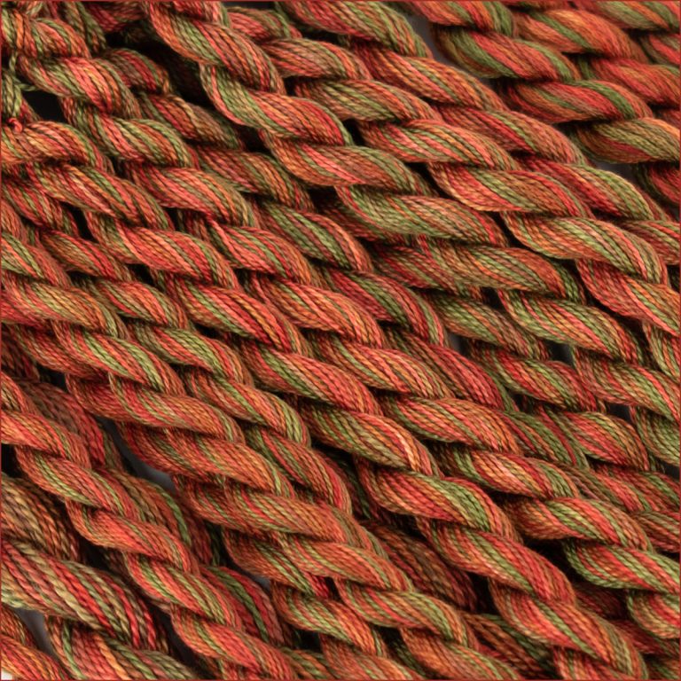 rust brown and green embroidery threads, colour #192