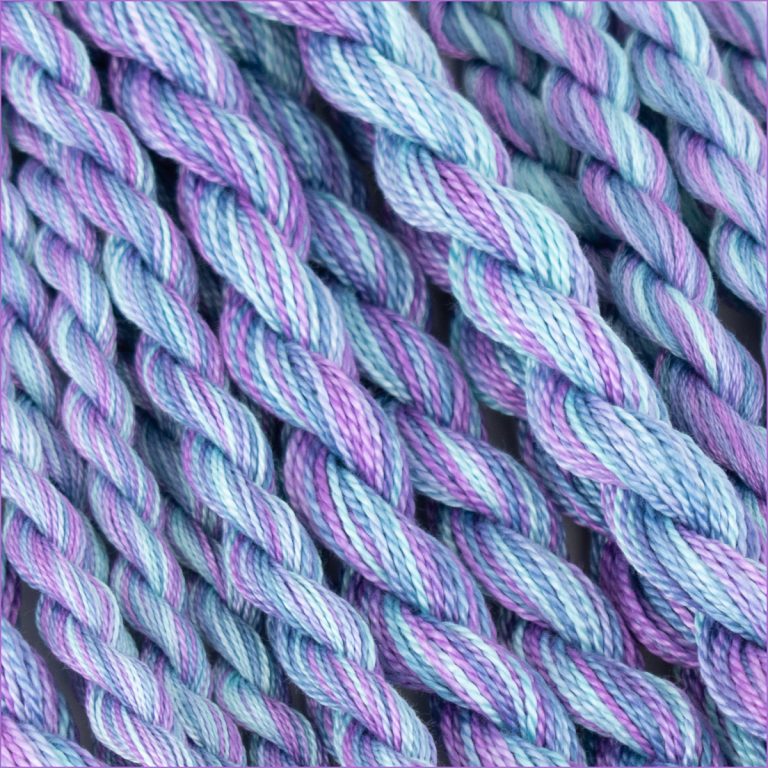Lavender Pearl Cotton threads in shades of blue and purple, colour #193