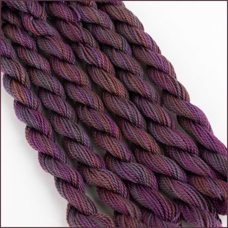 Variegated multi-coloured embroidery thread