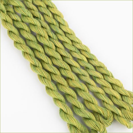 Colour Complements Colour G Perle cotton embroidery thread, hand-dyed in greens.