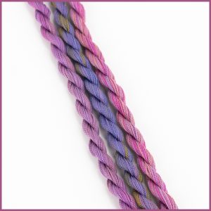 Perle cotton size 12, in shades of pink and purple