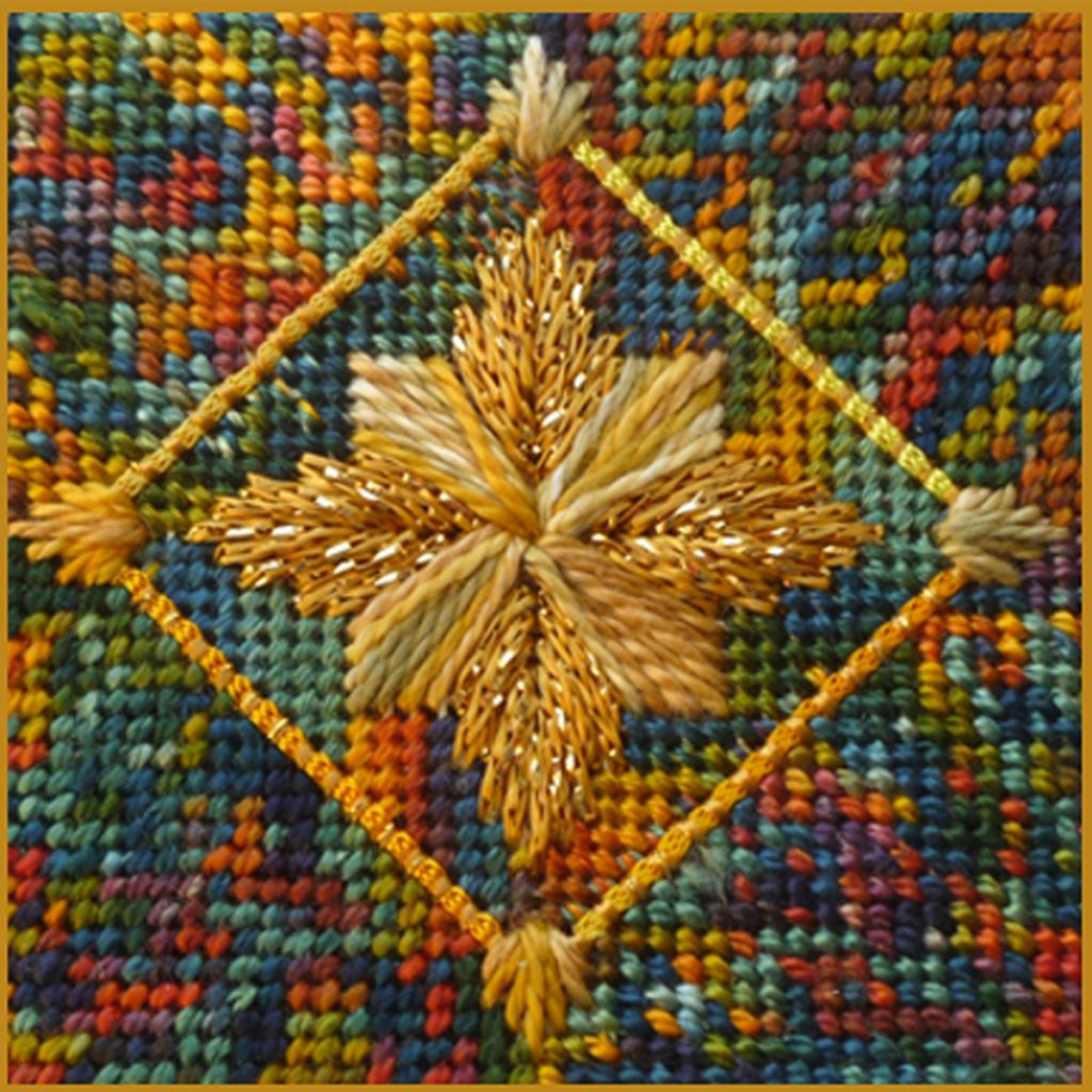 Needlepoint sample mosaic stitch