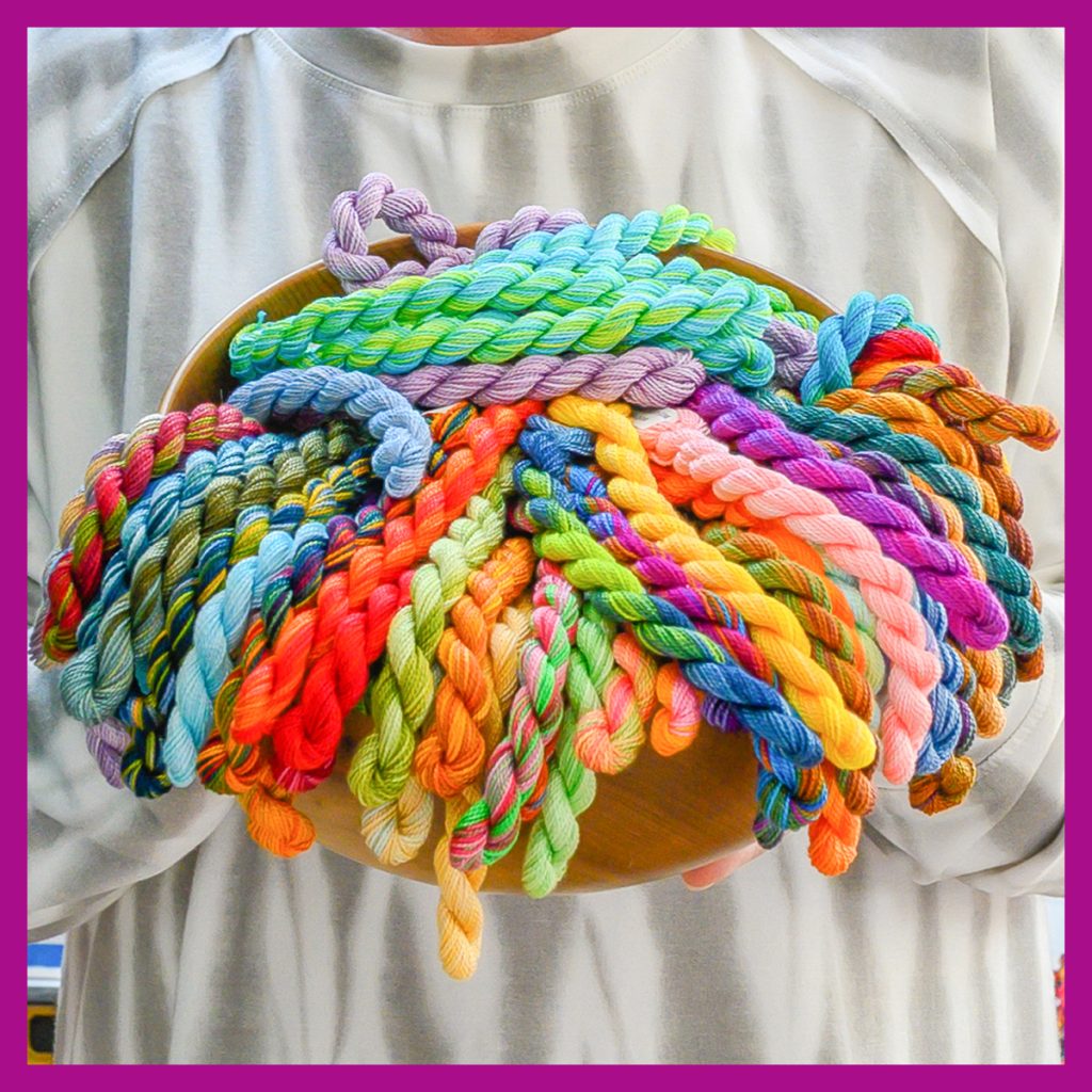 Colour Complements hand-dyed variegated embroidery floss and perle cotton threads