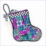 Plum Pudding Christmas stocking counted canvas needlepoint.
